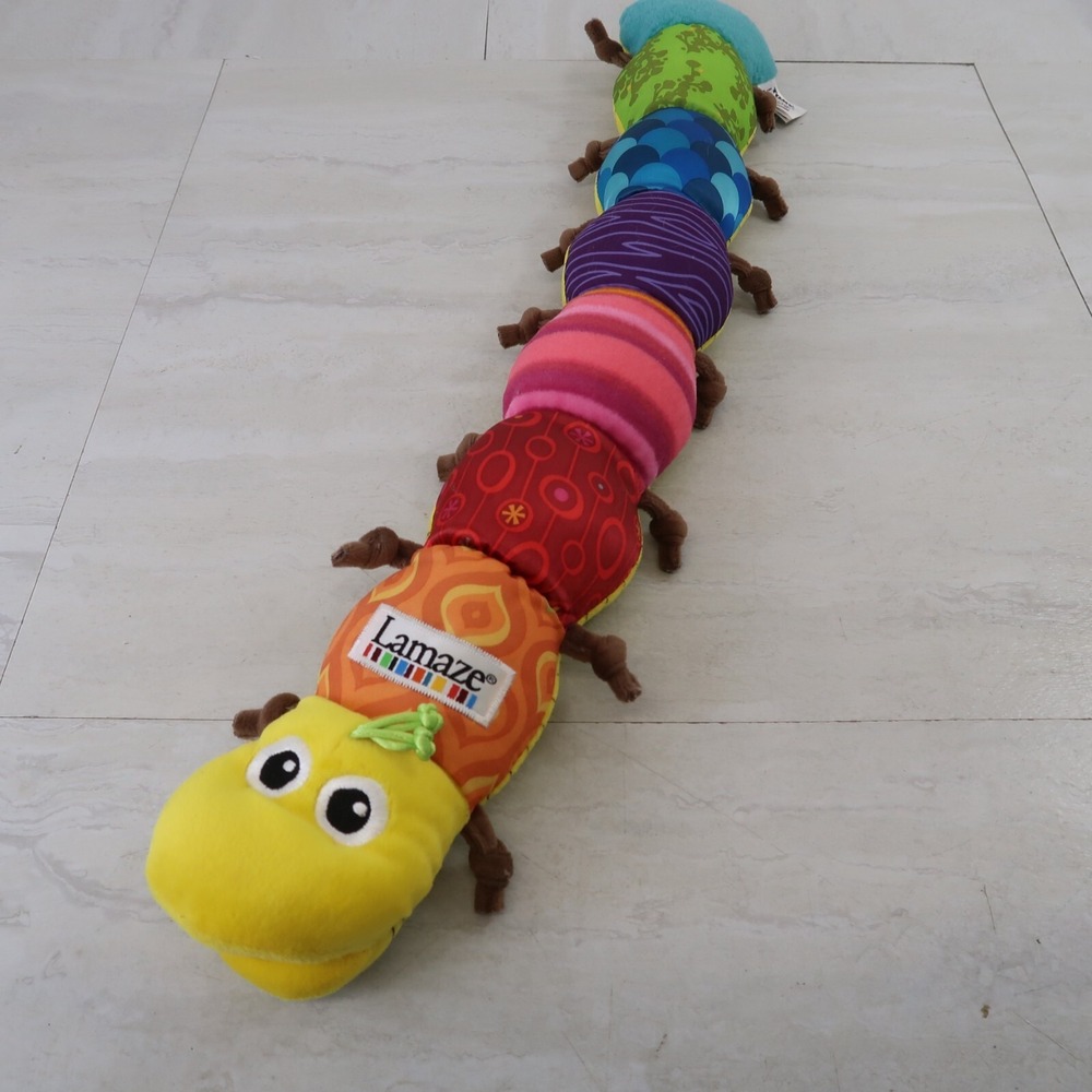 Tomy 24" Lamaze Worm Caterpillar Jingle Squeak Rattle Baby Toy Crinkle Plush